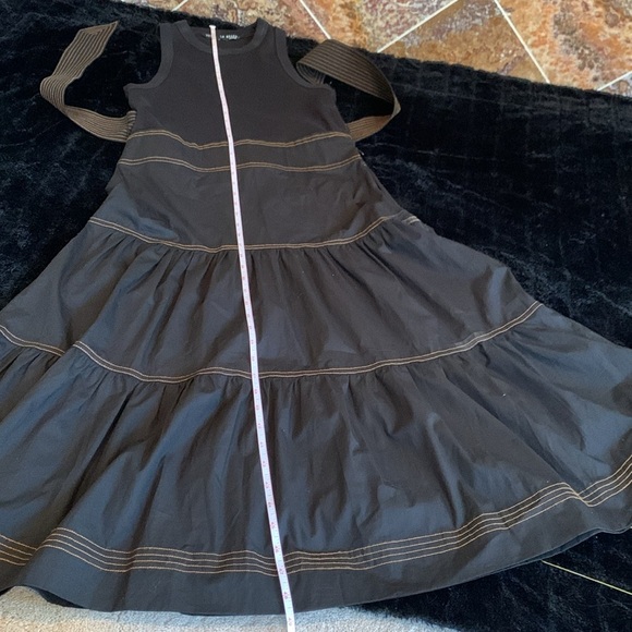 Women’s Black Veronica Beard Austyn Belted Midi Dress Size Medium - Picture 16 of 16